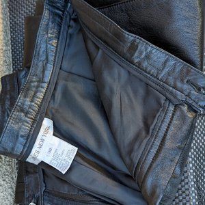 Black Jones New York Genuine Leather Pants Size10 COLOR BLACK NICE!